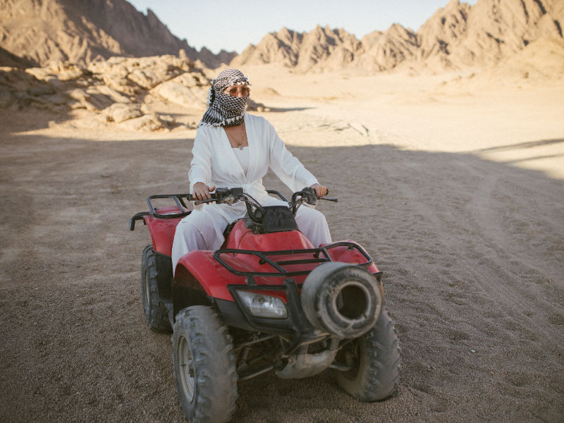 Woman on a quad bike