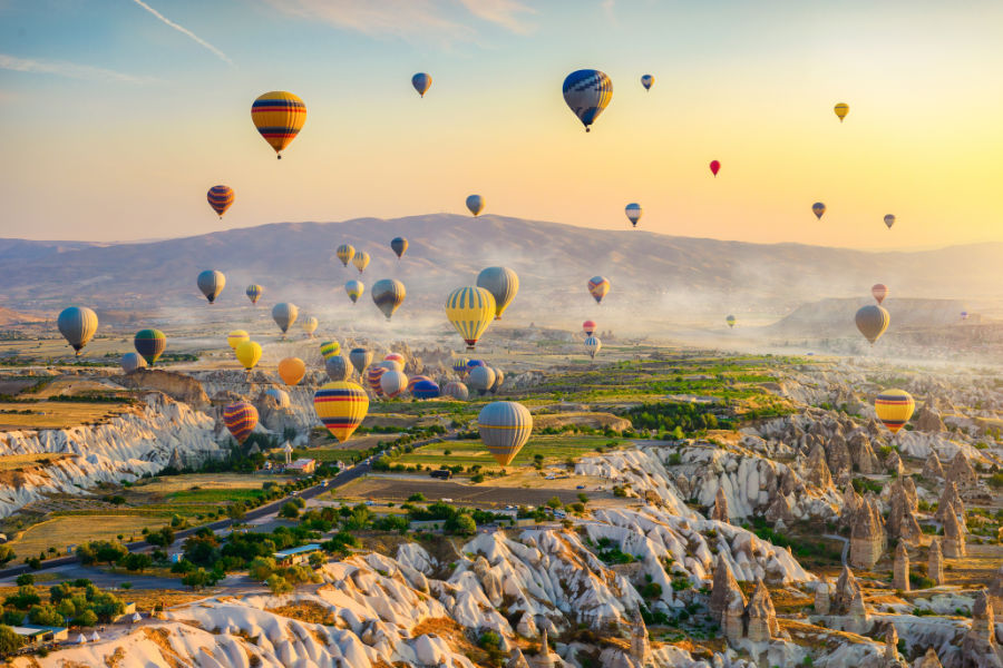 Hot air balloons in Capadocia, Turkey
