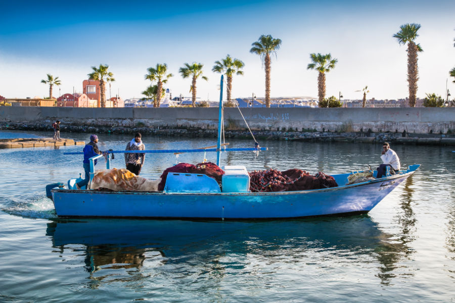 An old fishing boat in Hurghada